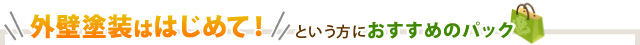 外壁塗装ははじめて！という方におすすめのパック